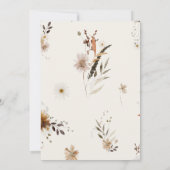 Boho Autumn Wildflower | Beige traditionele bruilo Kaart (Achterkant)