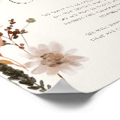 Boho Autumn Wildflower | Beige Unplugged Ceremony Poster (Hoek)