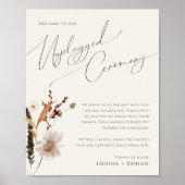 Boho Autumn Wildflower | Beige Unplugged Ceremony Poster (Voorkant)