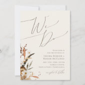 Boho Autumn Wildflower | Beige Wij doen bruiloft Kaart (Voorkant)