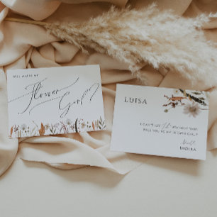 Boho Autumn Wildflower   Bloemenmeisje-Kaart Kaart