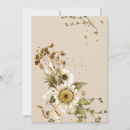 Boho Autumn Wildflower | Botanisch Vrijgezellenfee Kaart (Achterkant)