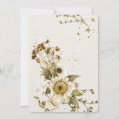 Boho Autumn Wildflower | Botanische bruiloft Kaart (Achterkant)