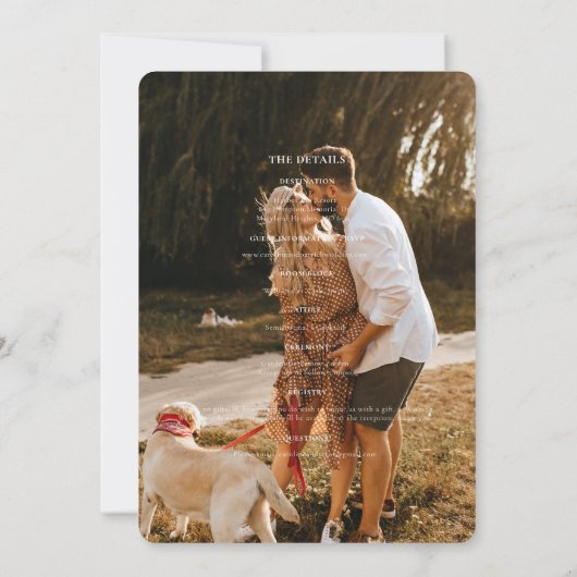 Boho Autumn Wildflower | Botanische bruiloft Kaart (Achterkant)