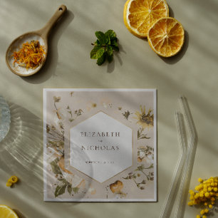 Boho Autumn Wildflower   Botanische bruiloft Servet