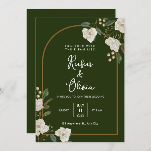 Boho Autumn Wildflower | Botanische bruiloft uitno Kaart (Voorkant / Achterkant)