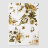 Boho Autumn Wildflower | Botanische geperste bloem Vellum Uitnodigingen (Voorkant)