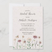 Boho Autumn Wildflower Bridal Shower Invitation Kaart (Voorkant)