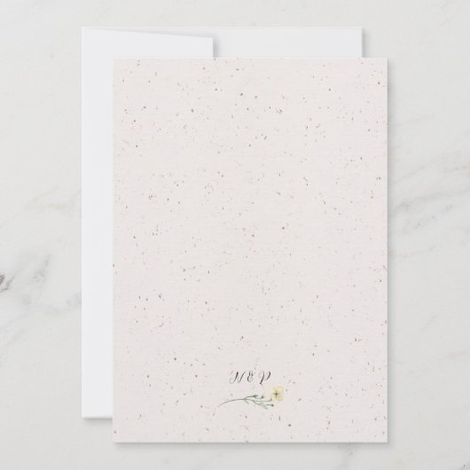 Boho Autumn Wildflower Bridal Shower Invitation Kaart (Achterkant)