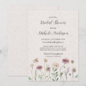 Boho Autumn Wildflower Bridal Shower Invitation Kaart (Voorkant / Achterkant)