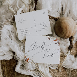 Boho Autumn Wildflower   Bruiloft RSVP Briefkaart