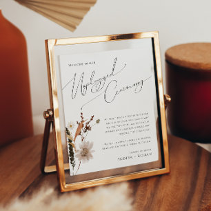 Boho Autumn Wildflower Ceremonie zonder stopcont Poster