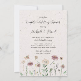 Boho Autumn Wildflower Couples Wedding Shower Kaart