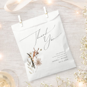 Boho Autumn Wildflower Dank u Bedankzakje