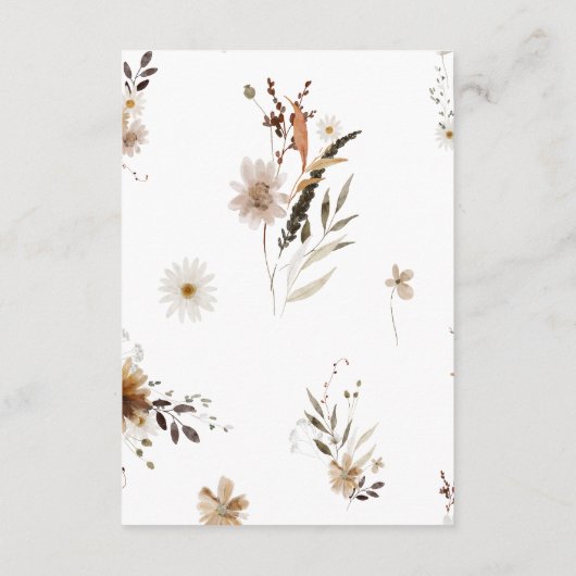 Boho Autumn Wildflower | Details Informatiekaartje (Achterkant)