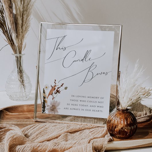 Boho Autumn Wildflower | Deze kaars brandt teken Poster