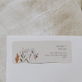 Boho Autumn Wildflower Eenvoudig Beige Retouradres Etiket