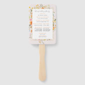 Boho Autumn Wildflower | Floral Wedding Programma Handwaaier (Achterkant)
