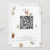 Boho Autumn Wildflower | Foto Lijst QR-code Save The Date (Achterkant)