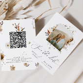 Boho Autumn Wildflower | Foto Lijst QR-code Save The Date