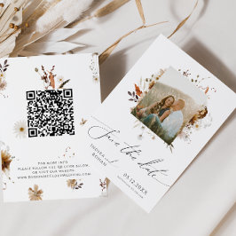 Boho Autumn Wildflower | Foto Lijst QR-code Save The Date
