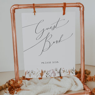 Boho Autumn Wildflower   Gastenboekteken Poster