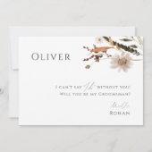 Boho Autumn Wildflower | Groomsman Voorstel Kaart (Achterkant)