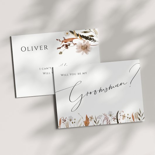 Boho Autumn Wildflower | Groomsman Voorstel Kaart