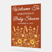 Boho Autumn Wildflower Herfst Baby shower Welkom Acryl Bord (Hoek)