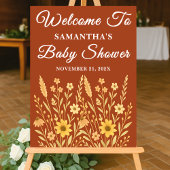 Boho Autumn Wildflower Herfst Baby shower Welkom Acryl Bord