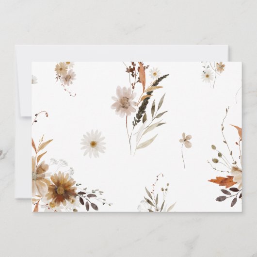 Boho Autumn Wildflower | Horizontaal Save The Date (Achterkant)