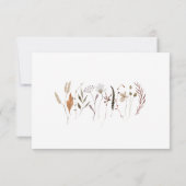 Boho Autumn Wildflower Horizontale Menukeuze RSVP (Achterkant)