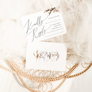 Boho Autumn Wildflower Horizontale Menukeuze RSVP Kaartje