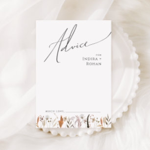 Boho Autumn Wildflower Huwelijksadvies Kaart