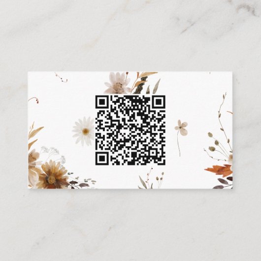 Boho Autumn Wildflower | Huwelijkswebsite Informatiekaartje (Achterkant)