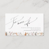 Boho Autumn Wildflower | Huwelijkswebsite Informatiekaartje (Voorkant)