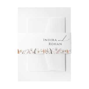 Boho Autumn Wildflower   Invitation Belly Band Uitnodigingen Wikkel
