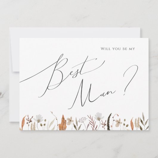 Boho Autumn Wildflower | Kaart voorstel beste man (Voorkant)
