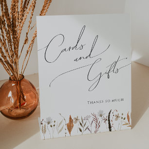 Boho Autumn Wildflower Kaarten en geschenken Reclamebord Met Voetstuk