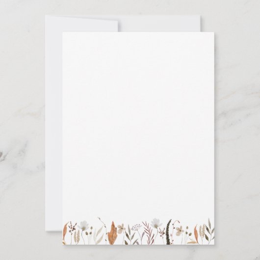 Boho Autumn Wildflower | Koppels douche Kaart (Achterkant)