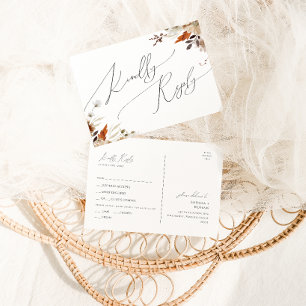 Boho Autumn Wildflower   Menu Keuze RSVP Briefkaar