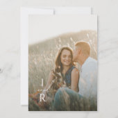 Boho Autumn Wildflower | Monogram Foto Bruiloft Kaart (Achterkant)