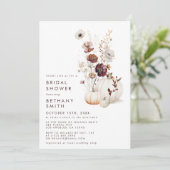 Boho Autumn Wildflower Pompoen Vrijgezellenfeest Kaart (Staand voorkant)