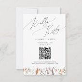 Boho Autumn Wildflower | QR-code RSVP-kaart RSVP Kaartje (Voorkant)