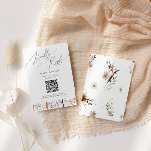Boho Autumn Wildflower   QR-code RSVP-kaart RSVP Kaartje