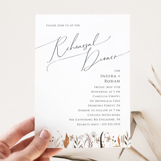 Boho Autumn Wildflower | repetitie diner Kaart