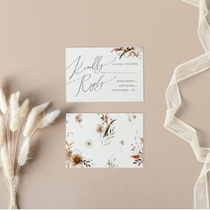 Boho Autumn Wildflower   RSVP-kaart RSVP Kaartje