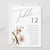 Boho Autumn Wildflower | Tabel Nummer Grafiek (Achterkant)