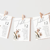 Boho Autumn Wildflower | Tabel Nummer Grafiek