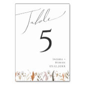 Boho Autumn Wildflower | Tabelnummer Kaart (Achterkant)